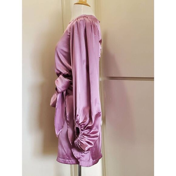 Petal and Pup Dusty Rose Opal Dress, Faux Wrap, Round Neck Short Dress, Sz. 2, N - Picture 9 of 13